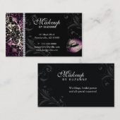 Cosmetologin Business Card Floral Lila Visitenkarte (Vorne/Hinten)