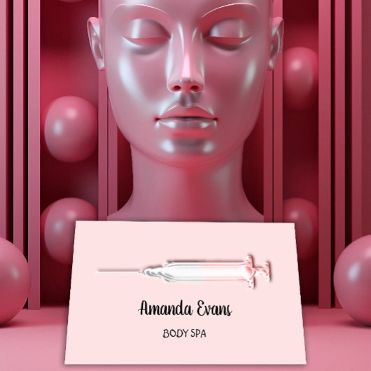 Cosmetologin Spritze Botox Injektion Silber Rose Terminkarte