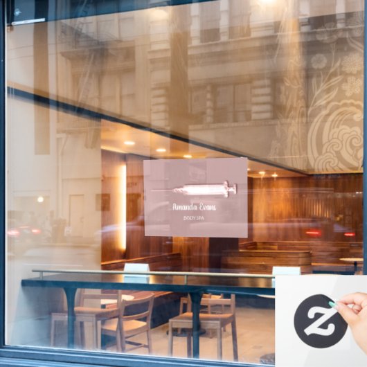 Cosmetologin Spritze Botox Injektionen WELLNESS-CE Fensteraufkleber (Café-Fenster)