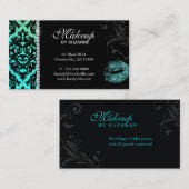 Cosmetologist-Geschäfts-Karten-Damast-Glitzer Visitenkarte (Vorne/Hinten)