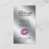 Cosmetologist-Geschäfts-Karten-Glitzerzebra-Rosa Visitenkarte (Rückseite)