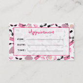 Cosmetologist-Salon-Verabredungs-Girly Rosa Terminkarte (Rückseite)