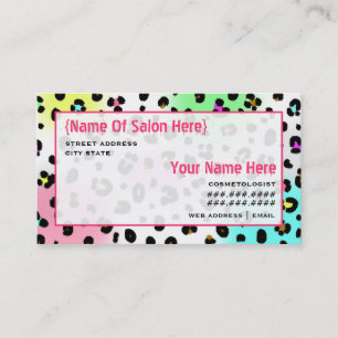 Cosmetologist-Salon-Verabredungs-Neonleopard-Druck Terminkarte