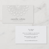 Cosmetology Elegante Rosette Monochromatic White Visitenkarte (Vorne/Hinten)