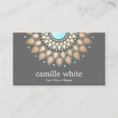 Cosmetology Gold Verziert Motif Grau Visitenkarte (Vorderseite)