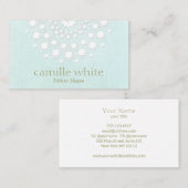 Cosmetology Hübsch White Rosette Light Aqua Visitenkarte (Vorne/Hinten)