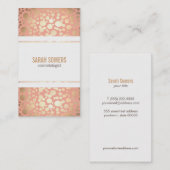 Cosmetology Imitate Gold Leaf Peach Coral Visitenkarte (Vorne/Hinten)