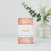 Cosmetology Imitate Gold Leaf Peach Coral Visitenkarte (Stehend Vorderseite)