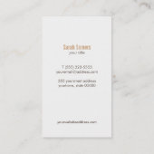 Cosmetology Imitate Gold Leaf Peach Coral Visitenkarte (Rückseite)