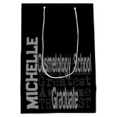 Cosmetology School Graduate Extraordinaire CUSTOM Mittlere Geschenktüte (Rückseite)