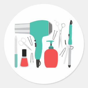 Cosmetology Tools Runder Aufkleber