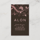 Cosmetology-Visitenkarte-elegantes Blumenrosa Visitenkarte (Rückseite)