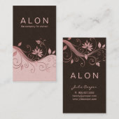 Cosmetology-Visitenkarte-elegantes Blumenrosa Visitenkarte (Vorne/Hinten)
