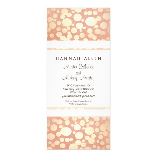 Cosmetology Wellness-Center Gold Circles Linken Lo Werbekarte (Vorne)