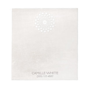 Cosmetology White Rosette Natural and Organic Spa Notizblock