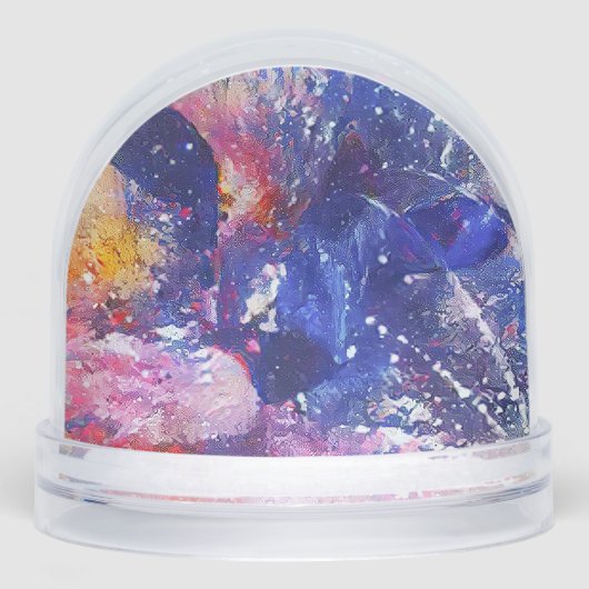 Cosmic Abstract Cat Dreamscape Schneekugeln (Vorderseite)