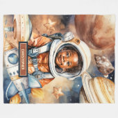 Cosmic Adventure Blanket Geschenk für junge Astron Fleecedecke (Vorderseite (Horizontal))