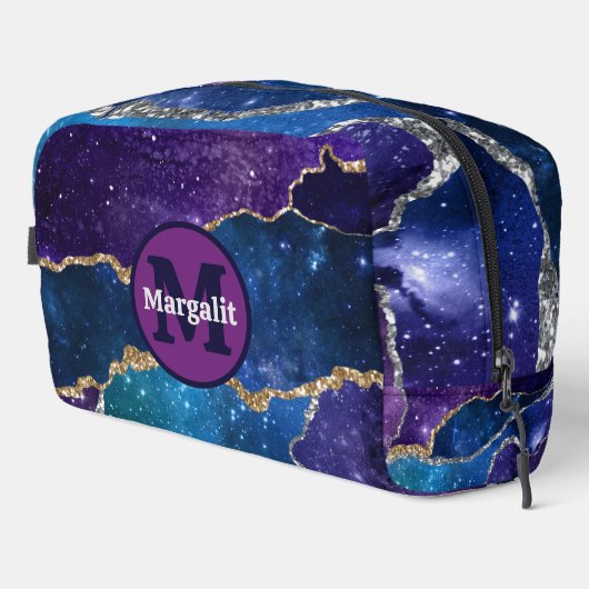 Cosmic Agate Rainbow Holographic Dopp Kit Waschbeutel (Rechte Ecke)