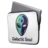 Cosmic Alien Logo with Space Aesthetic Laptopschutzhülle (Vorderseite Links)