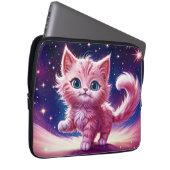 Cosmic Animal Pink Cat Felge Moderne Art Laptopschutzhülle (Vorne Rechts)