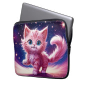Cosmic Animal Pink Cat Felge Moderne Art Laptopschutzhülle (Vorderseite Links)