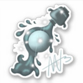 Cosmic Aquarius Uranus Zodiac Aufkleber (Vorderseite)