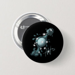 Cosmic Aquarius Uranus Zodiac Button