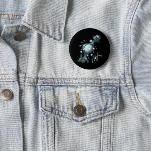Cosmic Aquarius Uranus Zodiac Button (Beispiel)