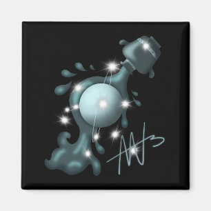 Cosmic Aquarius Uranus Zodiac Magnet