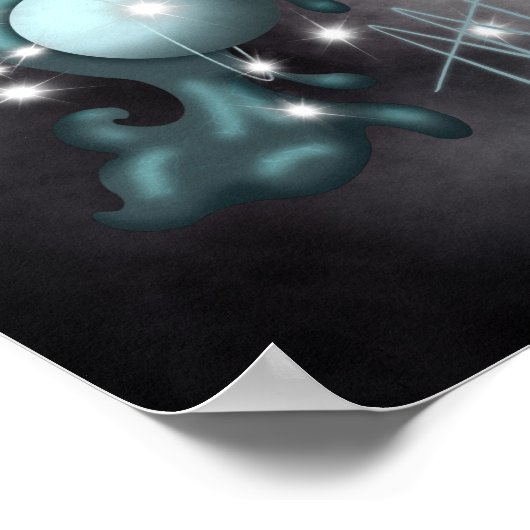 Cosmic Aquarius Uranus Zodiac Poster (Ecke)