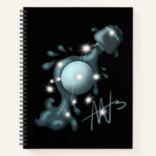 Cosmic Aquarius Uranus Zodiac Spiral Notizblock