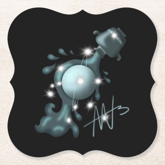 Cosmic Aquarius Uranus Zodiac Untersetzer (Vorderseite)