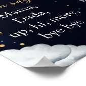 Cosmic Astronaut First Trip Birthday Sign Poster (Ecke)