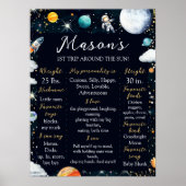 Cosmic Astronaut First Trip Birthday Sign Poster (Vorne)