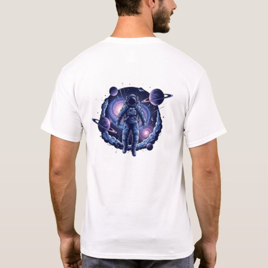 Cosmic Astronaut T-Shirt | Surreal Galaxy Space (Rückseite)