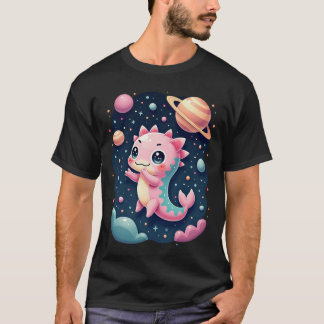 Cosmic Axolotl Galactic Space Adventure Kawaii Sti T-Shirt