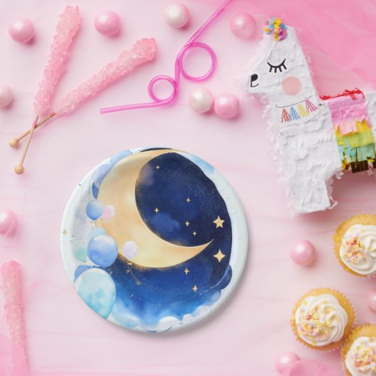 Cosmic Baby Shower Moon and Stars Inspiriert Pappteller (Party)