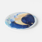 Cosmic Baby Shower Moon and Stars Inspiriert Pappteller (Schrägansicht)