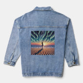 Cosmic Beachscape: Aurora Dreaming 3-D Jeansjacke (Rückseite)