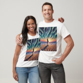 Cosmic Beachscape: Aurora Dreaming 3-D optische Il T-Shirt (Unisex)