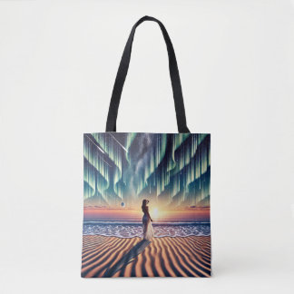 Cosmic Beachscape: Aurora Dreaming 3-D Tasche