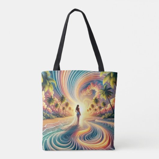Cosmic Beachscape: Aurora Dreaming 3-D Tasche (Rückseite)