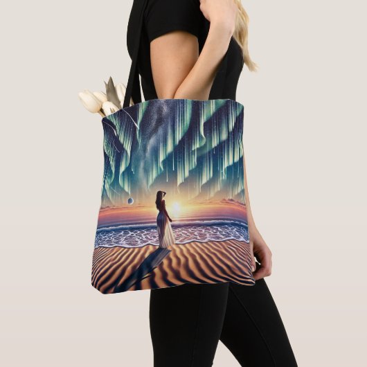 Cosmic Beachscape: Aurora Dreaming 3-D Tasche (Von Nahem)