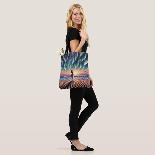 Cosmic Beachscape: Aurora Dreaming 3-D Tasche (Am Model)