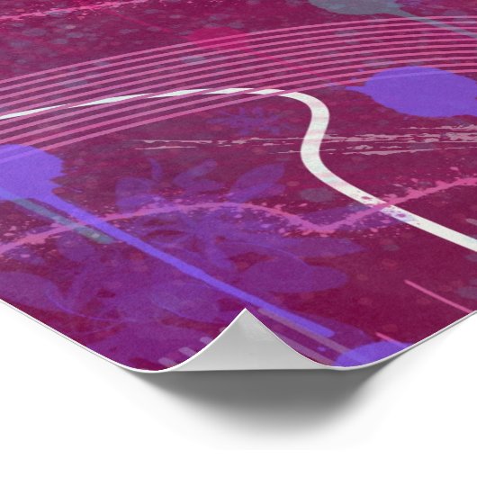 Cosmic Berry Picking: Abstract Art Poster (Ecke)