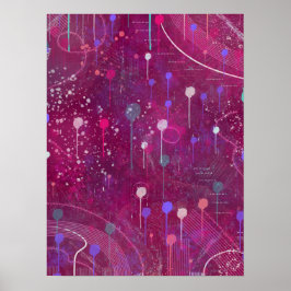 Cosmic Berry Picking: Abstract Art Poster