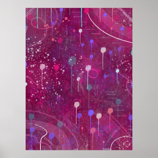 Cosmic Berry Picking: Abstract Art Poster (Vorne)