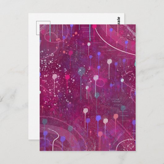 Cosmic Berry Picking: Abstract Art Postkarte (Vorne/Hinten)