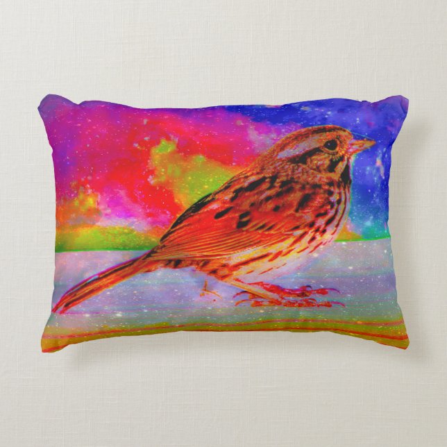 Cosmic Bird Dreamscape Art Print" Dekokissen (Vorderseite)