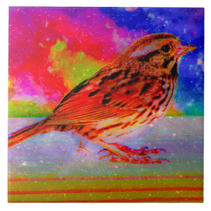 Cosmic Bird Dreamscape Art Print" Fliese